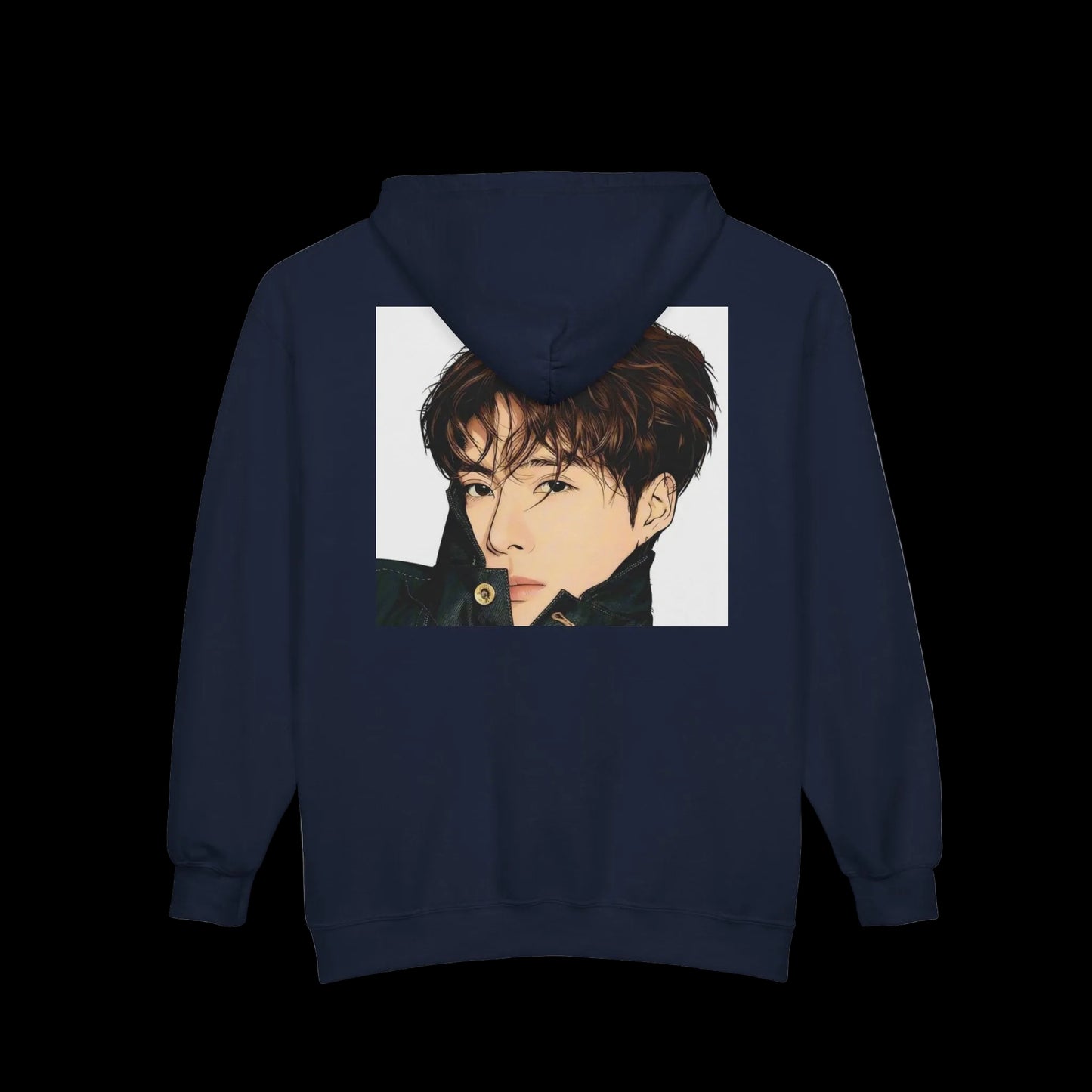 J. W. Initials Zip Hoodie | Photo Back Art Hoodie