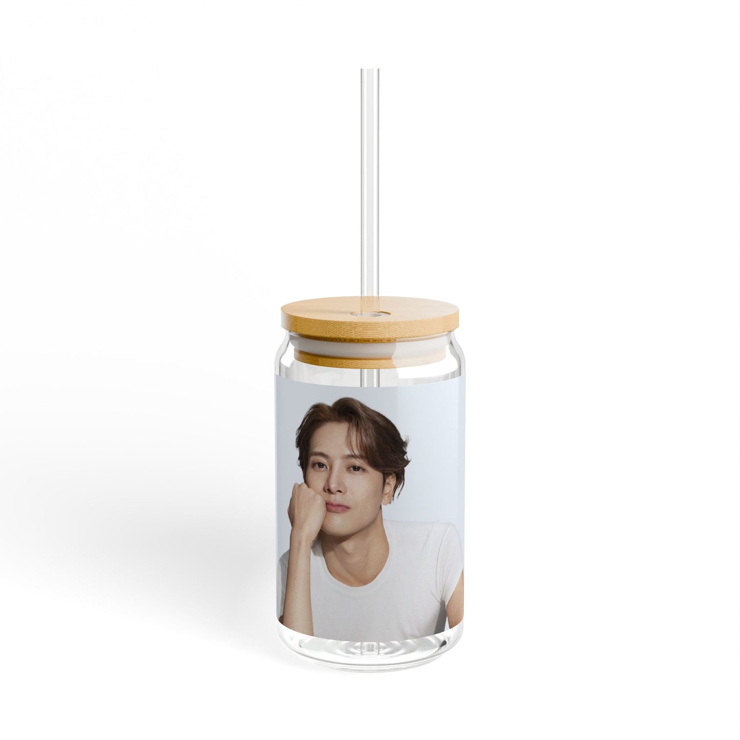 'He is watching you!' Sipper Glass with Bamboo Lid