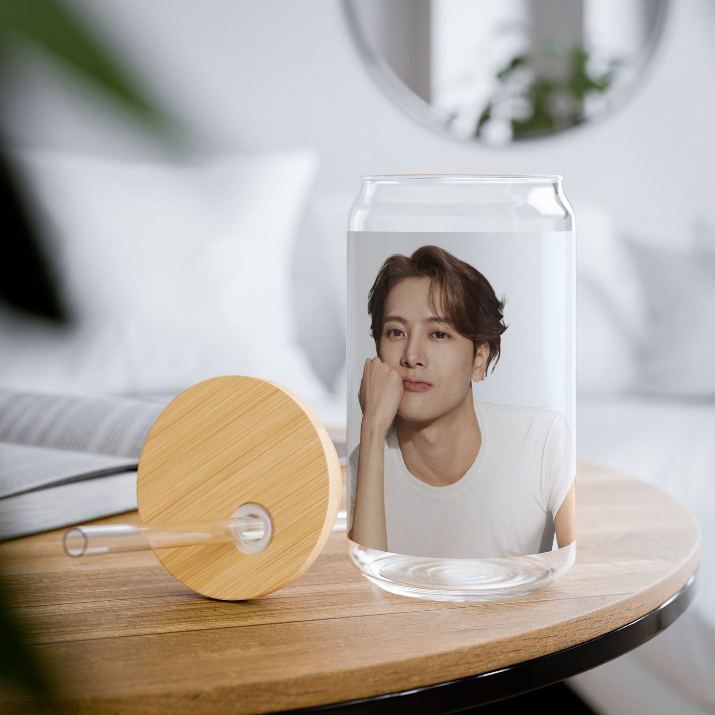 'He is watching you!' Sipper Glass with Bamboo Lid
